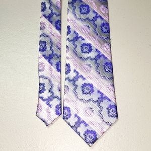 Jon Randall Silk Tie. Purple, pink & silver